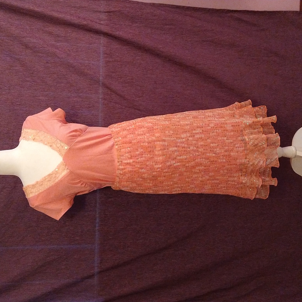 Coral Blouse & Skirt Outfit